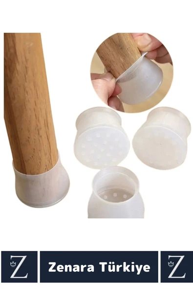 Mobilya Masa Sandalye Kayma Gürültü Zemin Çizilme Önleyen Koruyucu Silikon Pabuç Ayak Kılıfı 24 Adet - 2