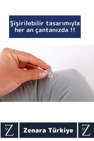 Kompakt Yüksek Kaliteli Şişirilebilir Çanta Boy Yolcu Seyahat Ense Boyun Ağrı Azaltan Boyun Yastığı - 4