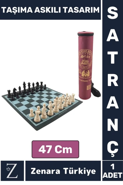 Eğitici Aile Ev Arkadaş Kamp Piknik Zeka Strateji Beceri Geliştirici TAŞIMA ASKILI BÜYÜK BOY SATRANÇ