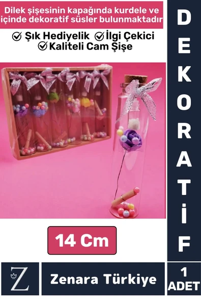 Yüksek Kaliteli Dekoratif Hediyelik Sevgili Çift Sevgililer Günü Tanışma Yıldönümü 6'lı DİLEK ŞİŞESİ ürün görseli