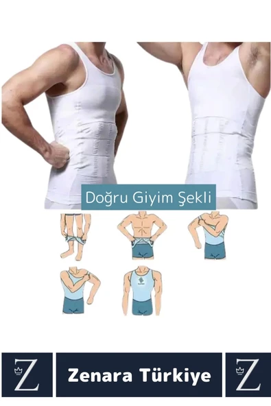 Jinekomasti Dik Duruş Göbek Göğüs Toparlayan Sıkılaştıran Ultra Elastik Erkek Atlet Korse 4 Adet - Resim 5