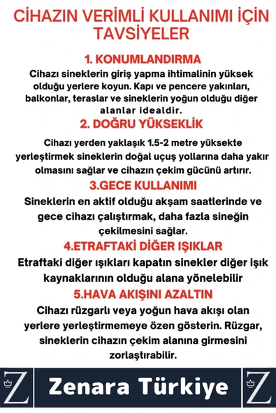 Premium Güçlendirilmiş UV Çift Florasanlı Zincir Askılı 20 Watt Sinek Kara Sinek Sivrisinek Öldürücü - 2