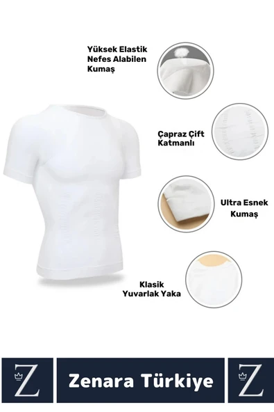 Jinekomasti Dik Duruş Göğüs Göbek Toparlayan Sıkılaştıran Ultra Esnek Erkek Fanila Korse 2'Li SET - 3
