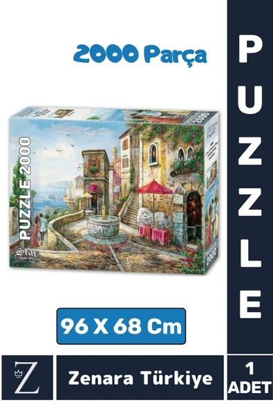 Eğlenceli Eğitici El Göz Görsel Algı Hafıza Beceri Geliştirici 2000 Parça PUZZLE ADA KÖYÜNDE BİR GÜN