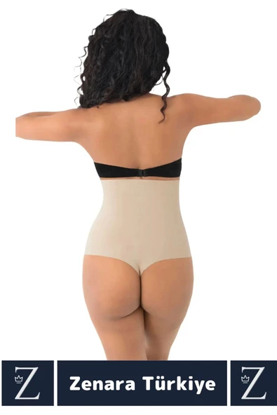 İz Göstermez Kaymaz Vücut Sıkılaştıran Şekillendiren Toparlayan LAZER KESİM Yüksek Bel String Korse - Resim 2