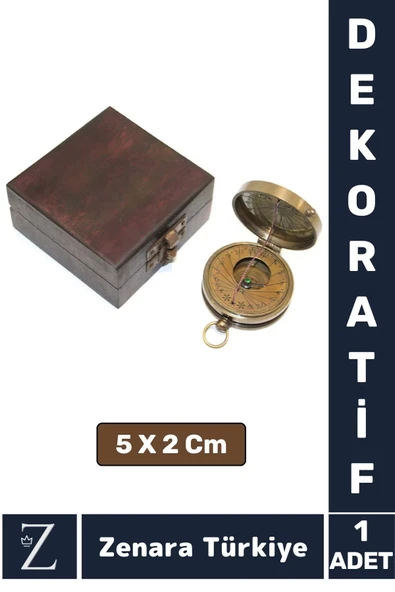 Dekoratif Erkek Arkadaş Sevgili Özel Gün Denizci Koleksiyon Hediye PİRİNÇ Ahşap Kutulu PUSULA