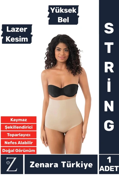 İz Göstermez Kaymaz Vücut Sıkılaştıran Şekillendiren Toparlayan LAZER KESİM Yüksek Bel String Korse ürün görseli