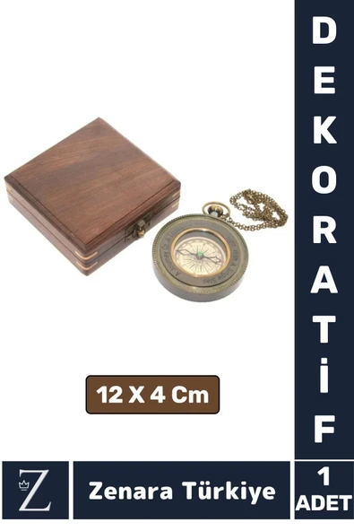 Dekoratif Erkek Arkadaş Sevgili Özel Koleksiyon Denizci Tema Hediyelik PİRİNÇ Ahşap Kutulu PUSULA ürün görseli