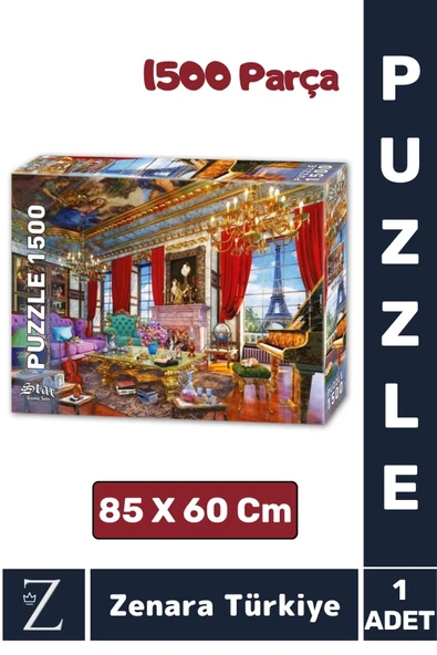 Eğlenceli Eğitici El Göz Görsel Algı Hafıza Beceri Geliştirici 1500 Parça PUZZLE PARİS'TE BİR KONAK