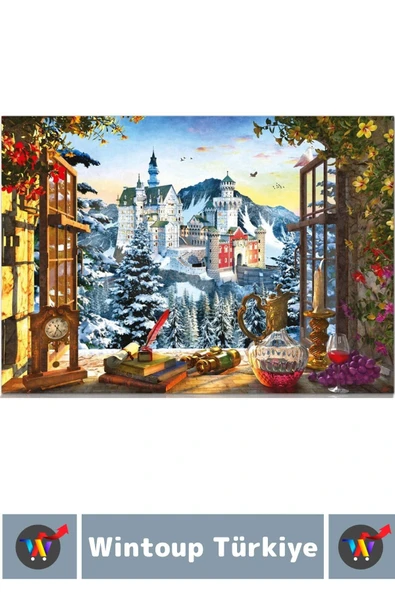 Eğlenceli Eğitici El Göz Görsel Algı Hafıza Beceri Geliştirici 1500 Parça PUZZLE DAĞDAKİ ŞATO - 3