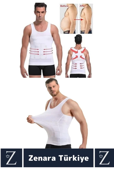 Jinekomasti Dik Duruş Göbek Göğüs Toparlayan Sıkılaştıran Ultra Elastik Erkek Atlet Korse 4 Adet - Resim 3