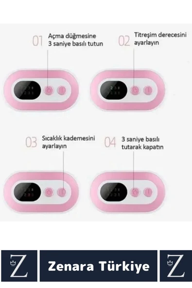 Kompakt Sıcak Tutan Titreşimli 3 Sıcaklık Ayarı Regl Adet Ağrı Sancı Azaltan Dijital Özel Gün Kemeri - 5