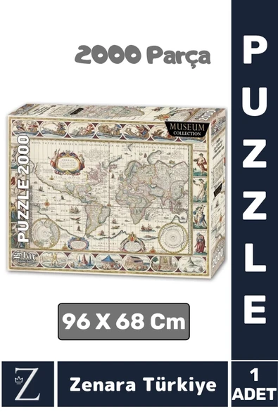 Eğlenceli Eğitici El Göz Görsel Algı Hafıza Beceri Geliştirici 2000 Parça PUZZLE DÜNYA HARİTASI