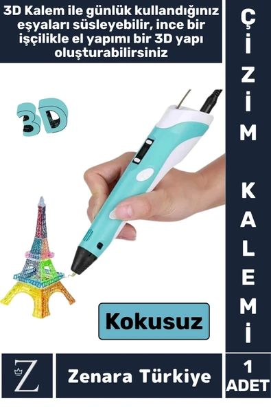 Ergonomik ABS Plastik Bükülebilir 3D Renkli Üç Boyutlu Çocuk Grafik Tablet Yazıcı 3D ÇİZİM KALEMİ ürün görseli