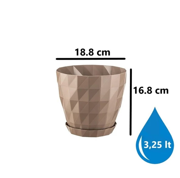 Omnipazar SO-KRT Dekoratif Kristal Saksı Takımı 5'li Set Mocha - 5