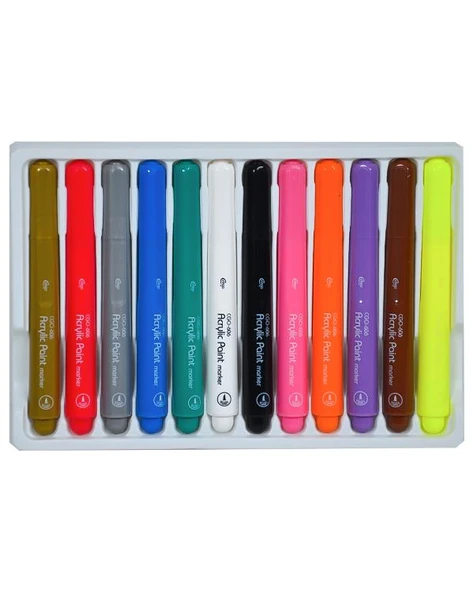 Cengo Çok Amaçlı Akrilik İşaretleyici Kalem 12 Renk CGO606 - Resim 2