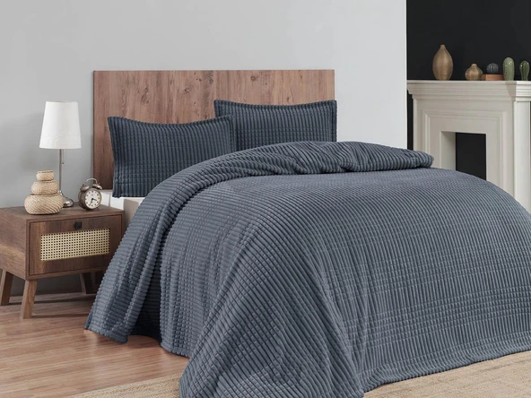 Merinos Modern Line 3 Parça Çift Kişilik Battaniye Seti Kutulu 220x240 Ocean