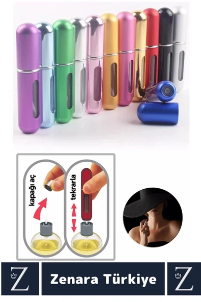 Kompakt Cep Boy Doldurulabilir Taşınabilir Sızdırmaz Pratik Çanta Boy Mini Cep Parfümü Şişesi 5 ML - 2