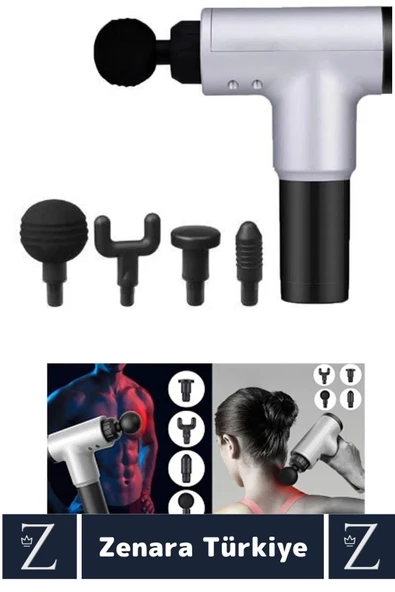 Ergonomik Kol Bacak Sırt Bel Titreşim Terapisi Spor Fitness Kas 6 Hız Kademe 4 Başlıklı Masaj Aleti - 2