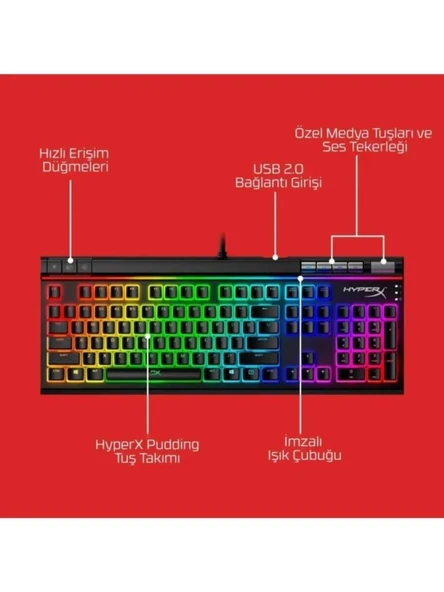 HyperX Alloy Elite 2 HKBE2X-1X-UK/G Red Switch Kablolu Mekanik Oyuncu Klavyesi Teşhir - 2
