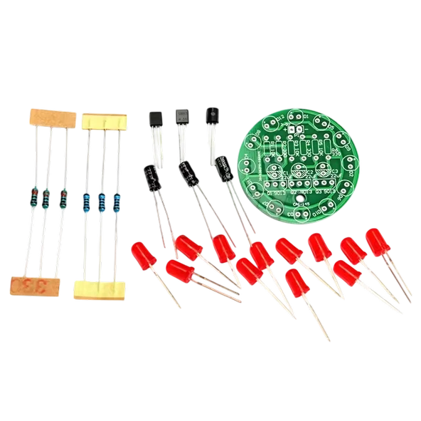 DC 3-5V Led Yuvarlak Dönen Işık Hobi Devresi DIY Lehimleme Kiti - Demonte(Montesiz) - 2