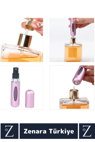 Kompakt Cep Boy Doldurulabilir Taşınabilir Sızdırmaz Pratik Çanta Boy Mini Cep Parfümü Şişesi 5 ML - 4
