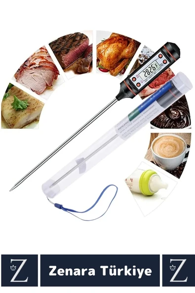 Ergonomik LCD Ekran Çift Ölçüm Birimi Hafızalı Et Sıvı Mama Sıcak Soğuk Saplamalı GIDA TERMOMETRESİ - 3