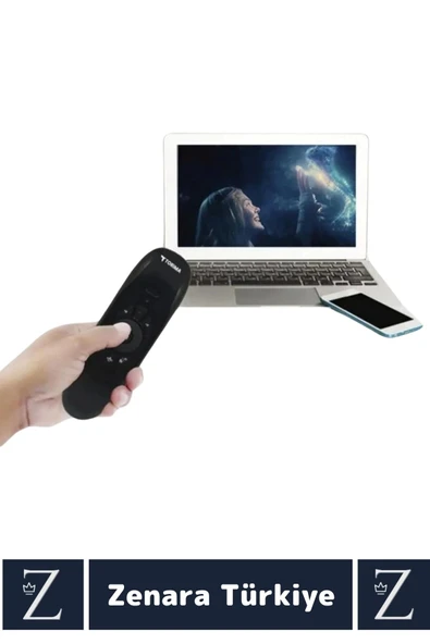 Çok Fonksiyonlu 2.4g Kablosuz Air Mouse ANDROID TV Uyumlu Q Klavye Şarjlı MİNİ UZAKTAN KUMANDA - 2