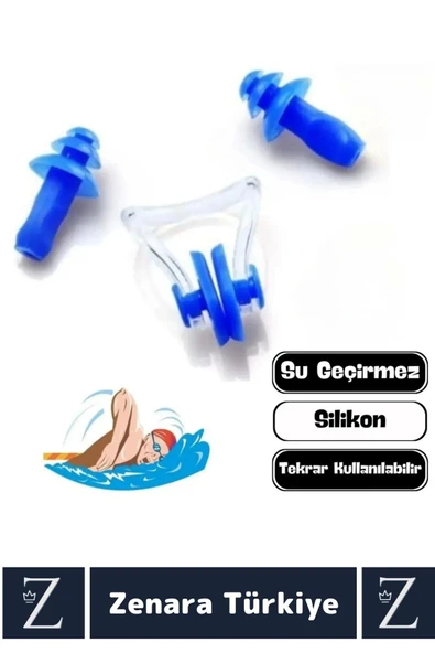 Yüksek Kaliteli Silikon Su Geçirmez Gürültü Önleyen Yıkanabilir Deniz Havuz Kulak Burun Tıkayıcı Set - 2