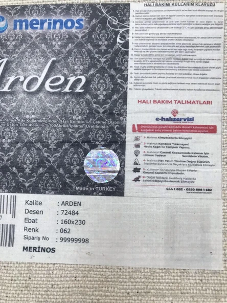 Merinos Halı Arden 72484 062 Serisi Akrilik Salon Oturma Yatak Odası Halısı - Resim 8