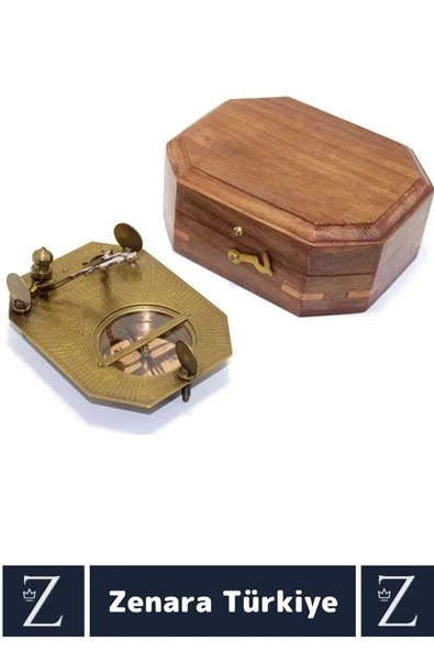 Dekoratif Koleksiyon Erkek Arkadaş Sevgililer Günü Koleksiyon Hediye PİRİNÇ Ahşap Kutu PUSULA - Resim 2