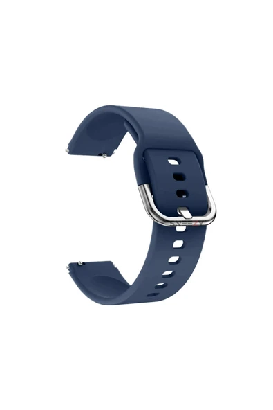Samsung Galaxy Watch 6 40-43-44-47mm 20mm Purelux Soft Tokalı Silikon Kordon Dayanıklı Spor Stil  Lacivert - 4