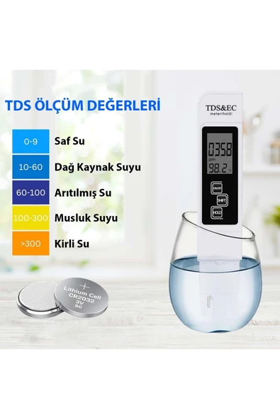 3in1 Dijital Tds Su Kalitesi Değer Ölçüm Cihazı - 3