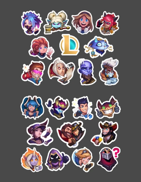 LOL - league of legends parlak kağıt - icons - lol sticker  set 2 ' li - oyun sticker - süsleme - başarı ödül çıkartmaları - 5