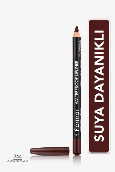 Flormar Suya Dayanıklı Dudak Kalemi (KAHVE) - Waterproof Lipliner - 244 Chocolate Fondue - 8690604567591