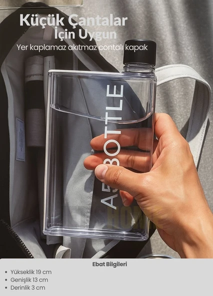 Slim A5 Matara Akıtmaz Yer Kaplamaz BPA Free Çanta Uyumlu Suluk 420 ml - 3