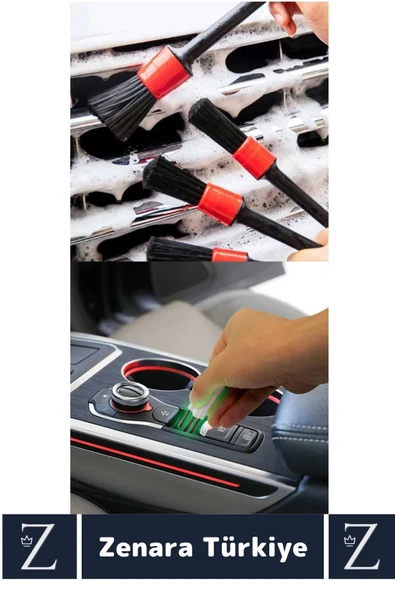 Dayanıklı Oto Araç Klima Koltuk Islak Kuru Kullanım Derin Temizlik Detaylı Temizlik Fırçası 6'lı Set - 4