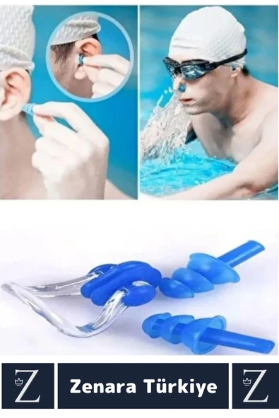 Yüksek Kaliteli Silikon Su Geçirmez Gürültü Önleyen Yıkanabilir Deniz Havuz Kulak Burun Tıkayıcı Set - 4