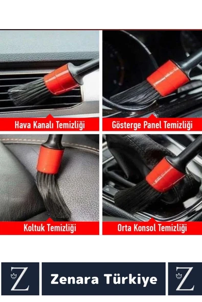 Dayanıklı Oto Araç Klima Koltuk Islak Kuru Kullanım Derin Temizlik Detaylı Temizlik Fırçası 6'lı Set - 2