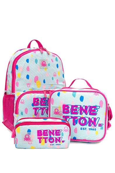 UNITED COLORS OF BENETTON BRUSH EFFECT  KIZ ÇOCUK OKUL ÇANTA SETİ BNT_13203 - 2