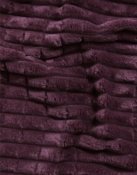 Merinos Modern Line 3 Parça Çift Kişilik Battaniye Seti Kutulu 220x240 Mürdüm - 3