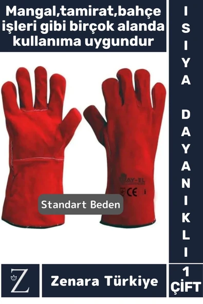 Dayanıklı Kaynak Yangın Mangal Tamir İş Su Geçirmez Yüksek Isıya Dayanıklı Çok Amaçlı Deri Eldiven