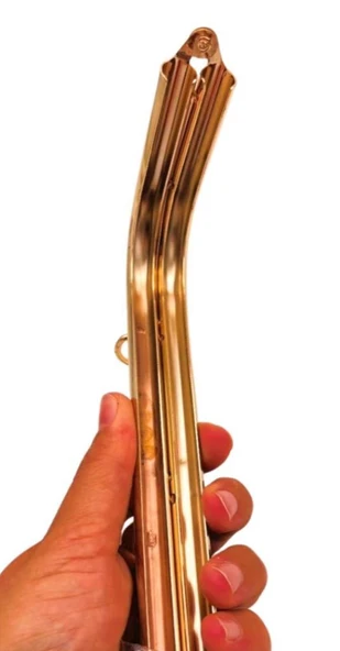 Angel Çanta Aksesuar 28 cm Taşlı  Çanta Klipsi Çanta Bursu Light Gold Metalli (Vidalıdır) - 2