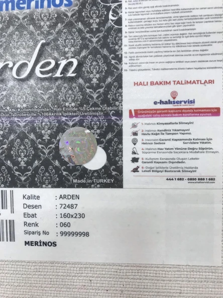 Merinos Halı Arden 72487 060 Serisi Akrilik Salon Oturma Yatak Odası Halısı - Resim 8