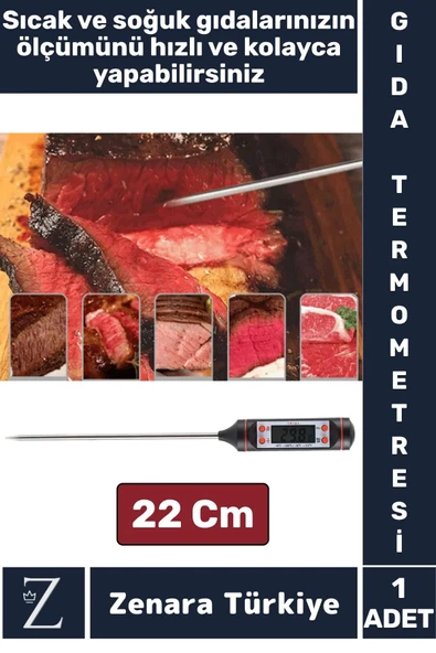 Ergonomik LCD Ekran Çift Ölçüm Birimi Hafızalı Et Sıvı Mama Sıcak Soğuk Saplamalı GIDA TERMOMETRESİ