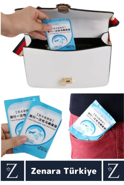 Çanta Boy AVM Tuvalet Günlük Tek Kullanımlık Hijyenik Tam Kaplama Klozet Kapak Poşeti 50 Adet - 3