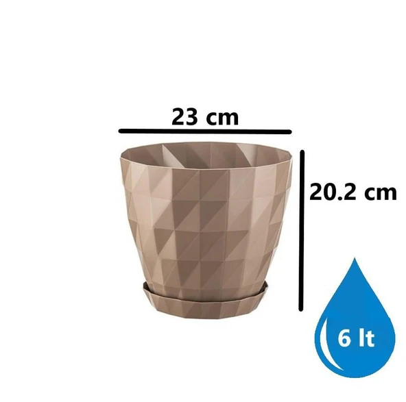 Omnipazar SO-KRT Dekoratif Kristal Saksı Takımı 5'li Set Mocha - 6