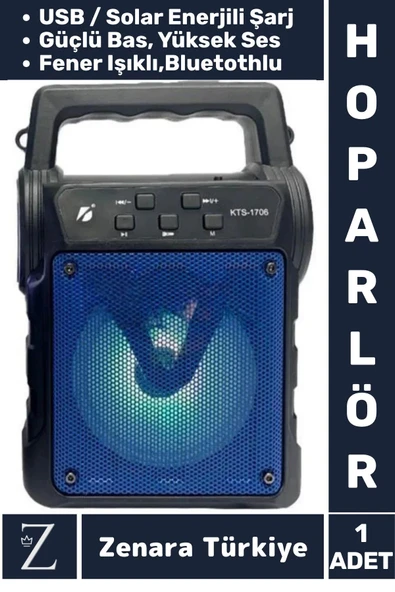 Kompakt Yüksek Ses Güçlü Bass Kamp Piknik Outdoor USB Solar Enerjili Fenerli BLUETOOTH HOPARLÖR