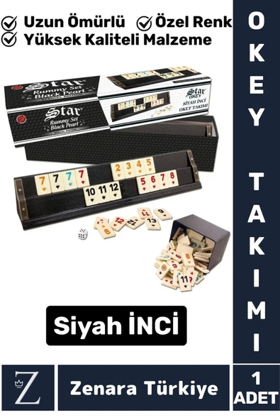 Premium Dayanıklı Silinebilir Aile Ev Arkadaş Kahve Cafe Oyun SİYAH İNCİ 101 OKEY TAKIMI
