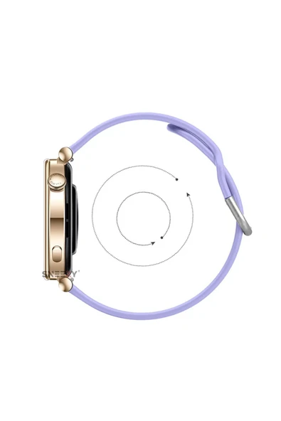 Huawei Watch Gt2 42mm Ile Uyumlu 20mm Purelux Soft Tokalı Silikon Kordon Dayanıklı Spor Stil  Lavanta - 6